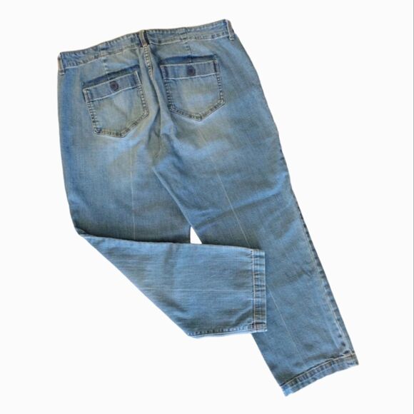 Y2K High Rise Straight Leg Capri Jeans with Pockets Size 12 - Picture 9 of 12